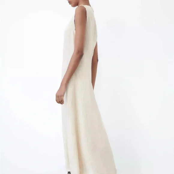 Zara Cream Maxi Dress - Picture 2 of 6